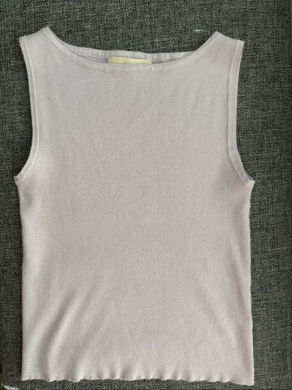Monk & Lou  Sleeveless Ribbed Tank Top - Pale Lavender